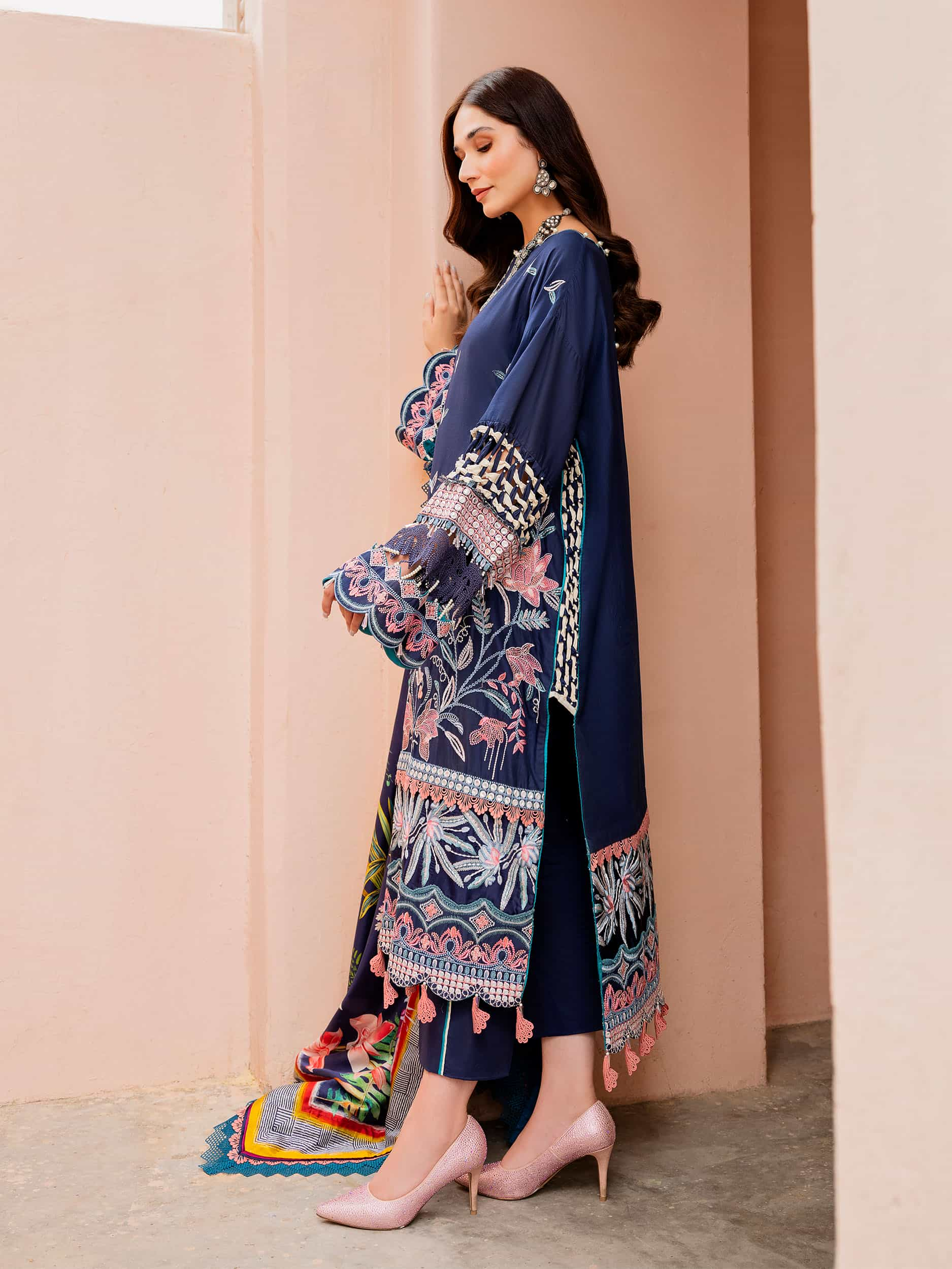 Printed and Embroidered Suit - Rabazka