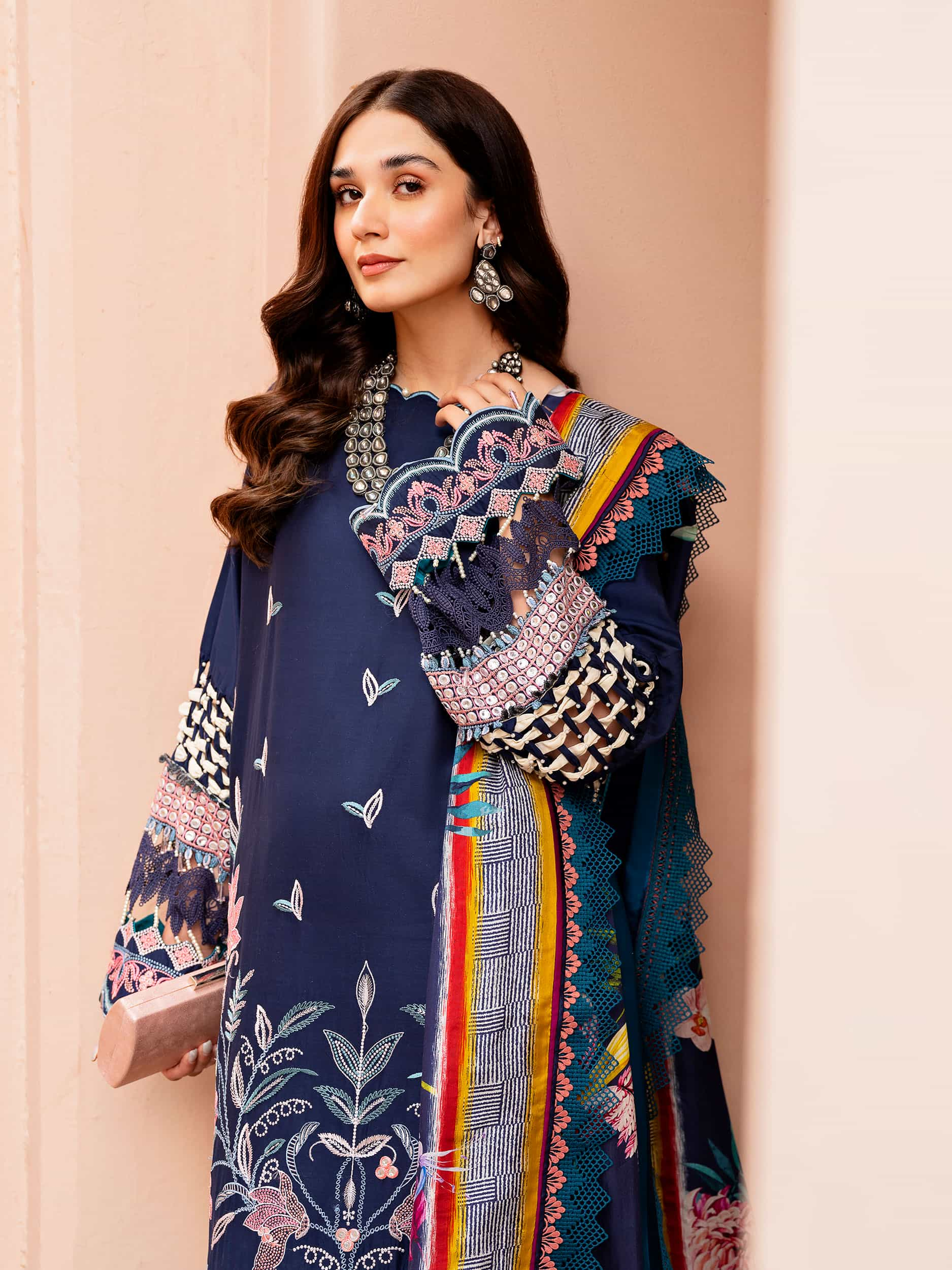 Printed and Embroidered Suit - Rabazka