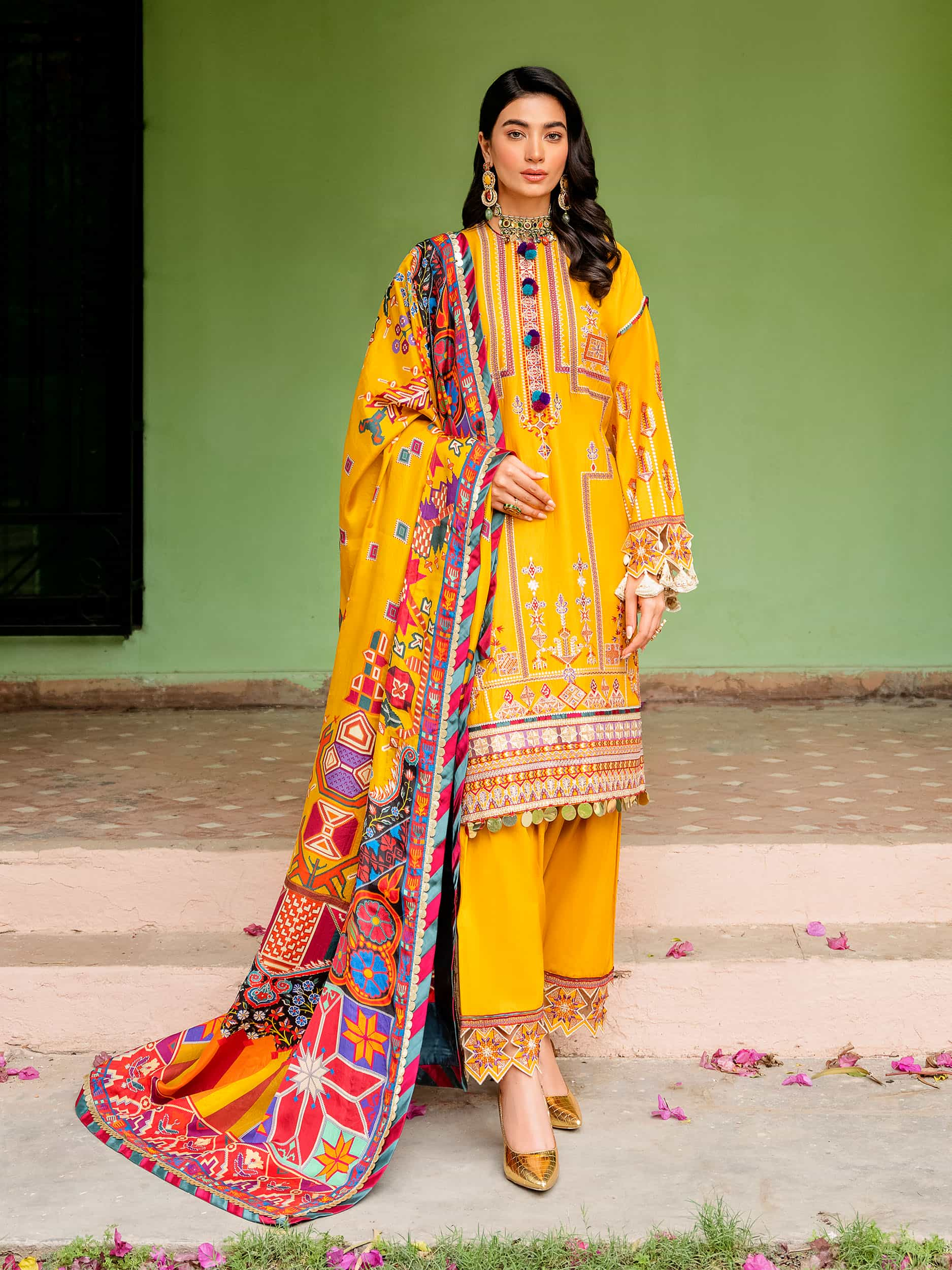 Printed and Embroidered Suit - Rabazka