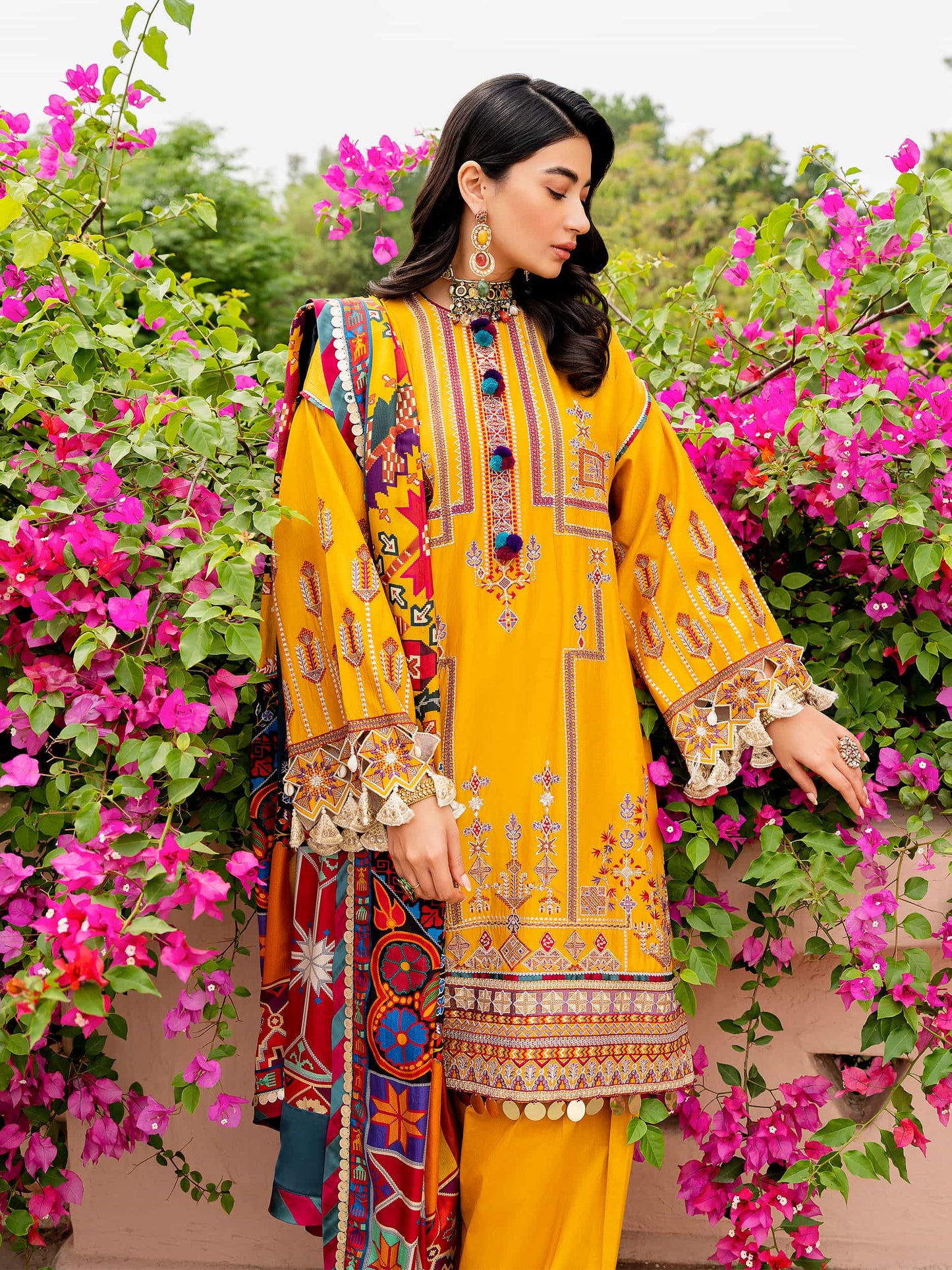 Printed and Embroidered Suit - Rabazka