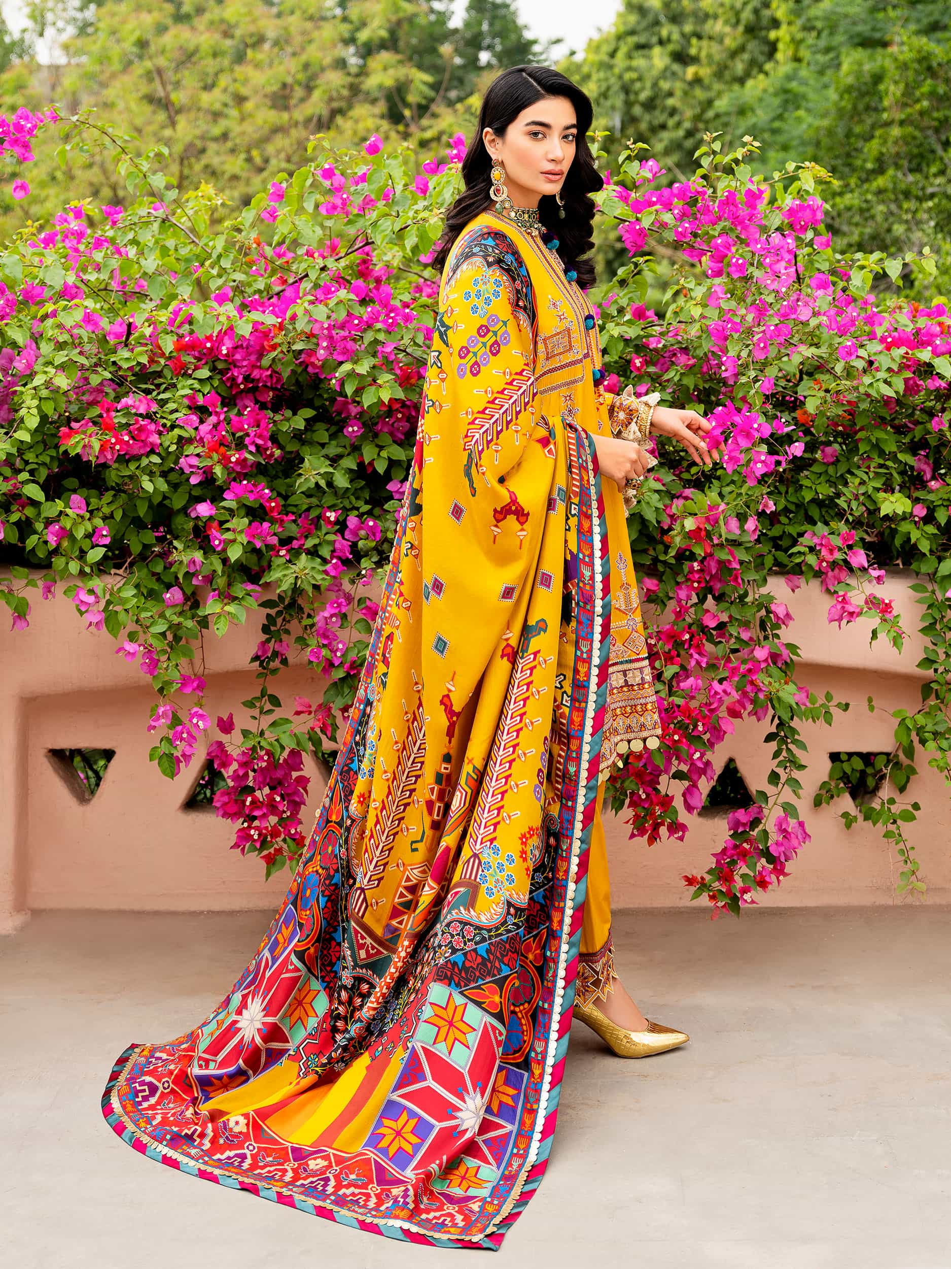 Printed and Embroidered Suit - Rabazka