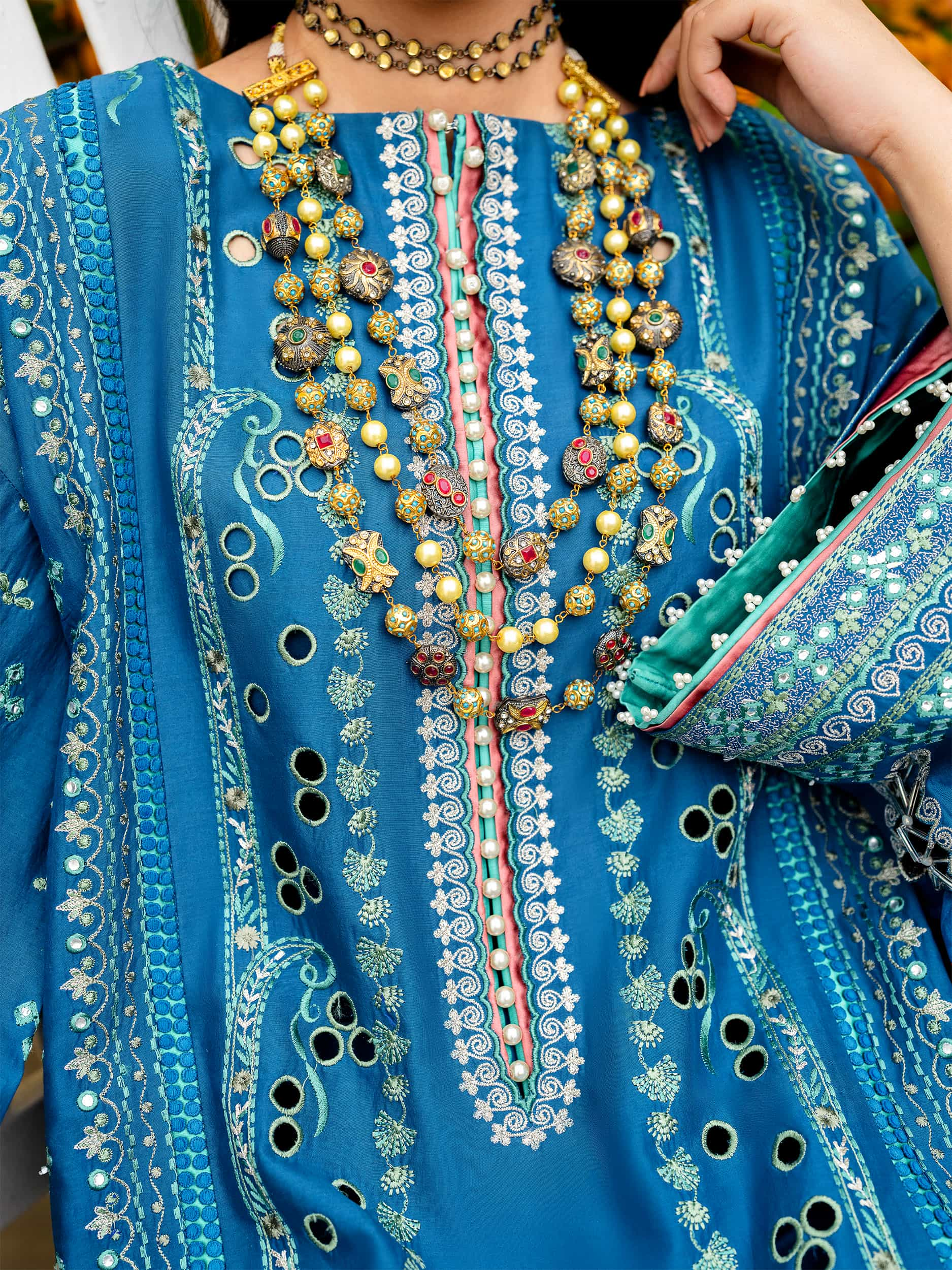 Printed and Embroidered Suit - Rabazka