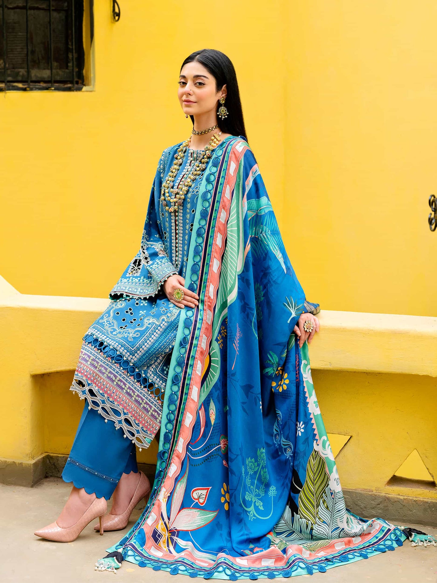 Printed and Embroidered Suit - Rabazka